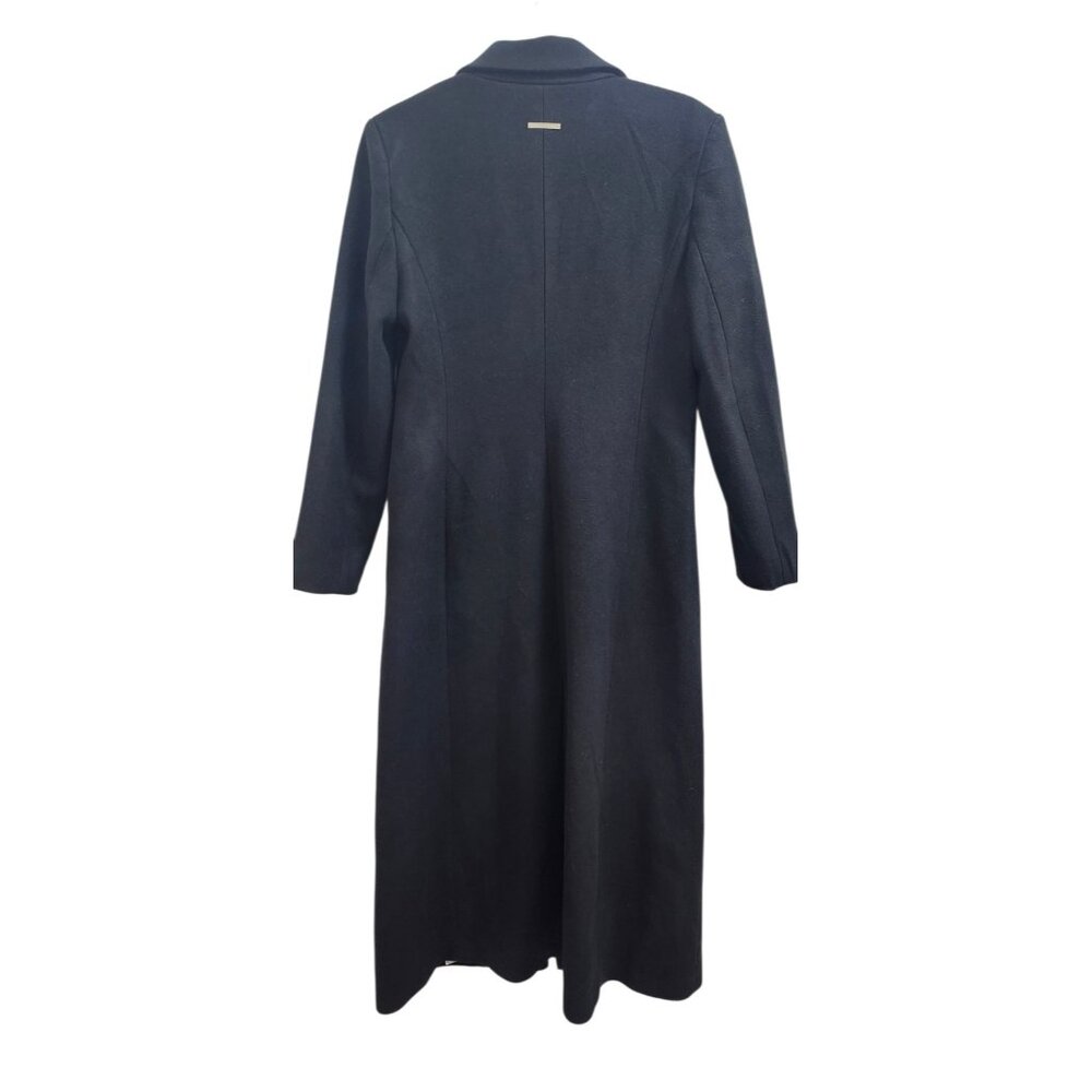 Armani Exchange Black Long Wool Blend Coat Tailored Button Front Women’s Size M - Picture 5 of 15